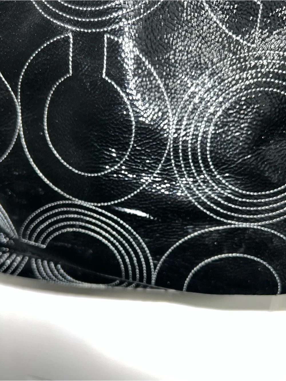 Coach Black Patent Circle-Pattern Tote